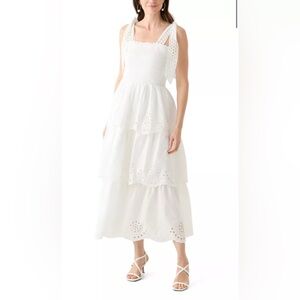 Crown & Ivy White Eyelet Midi Dress